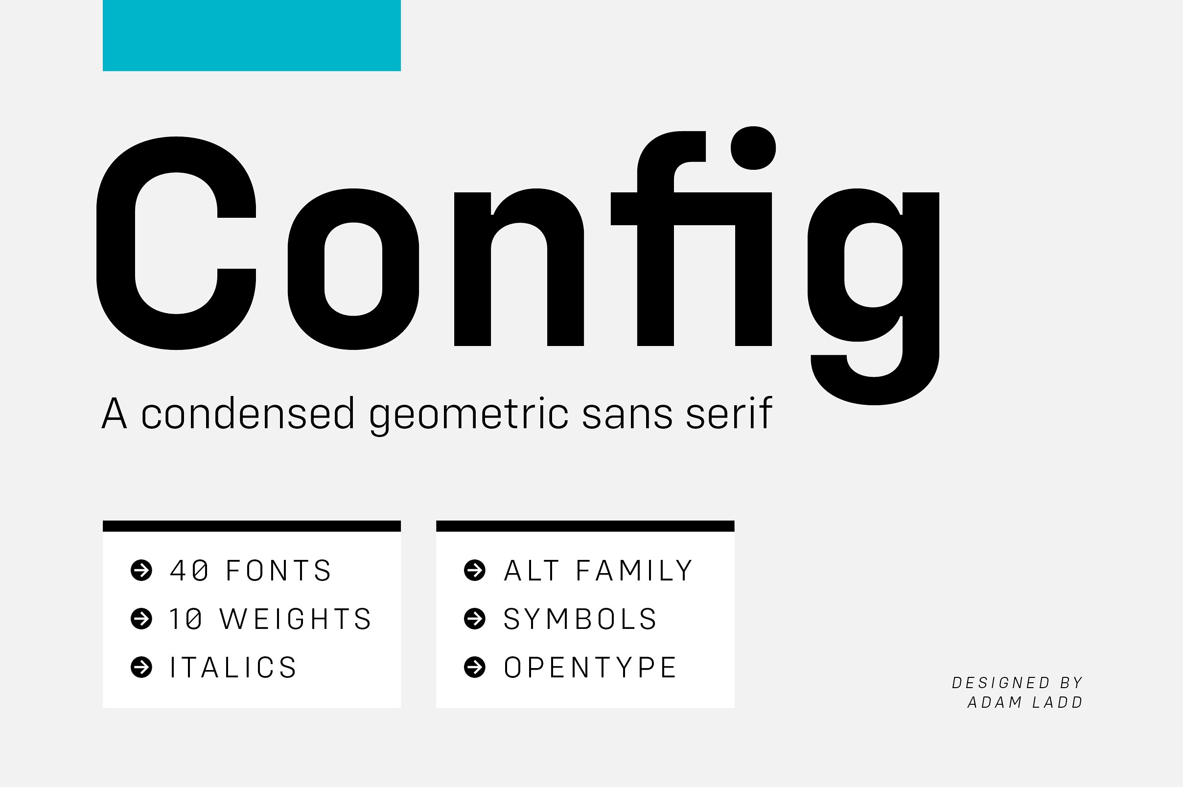 时尚设计字体 Config Complete Font Fa