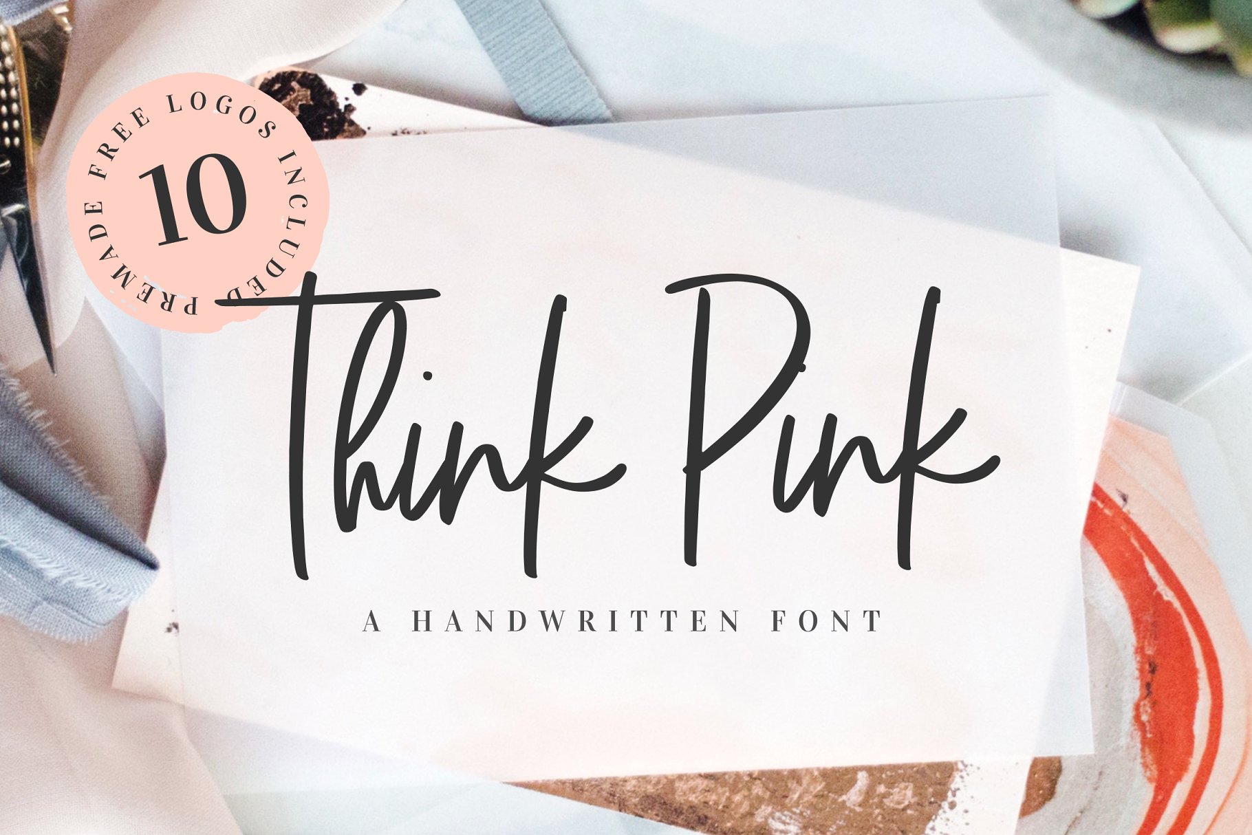 手写logo字体 Think Pink Handwritte