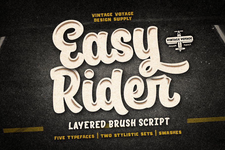 轻松趣味字体 Easy Rider  Layered Bru