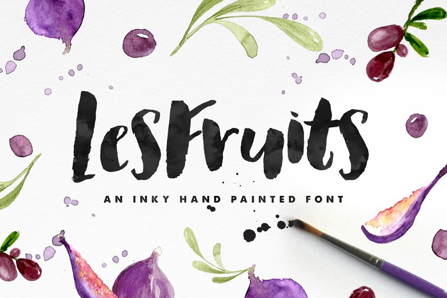 毛笔手写字体 Les Fruits Brush Font