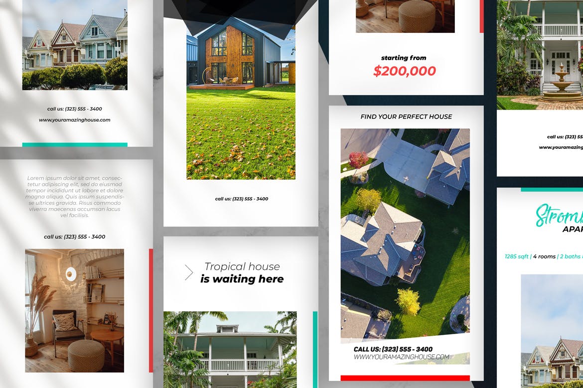 高品质房地产朋友圈海报设计模板Instagram社交媒体