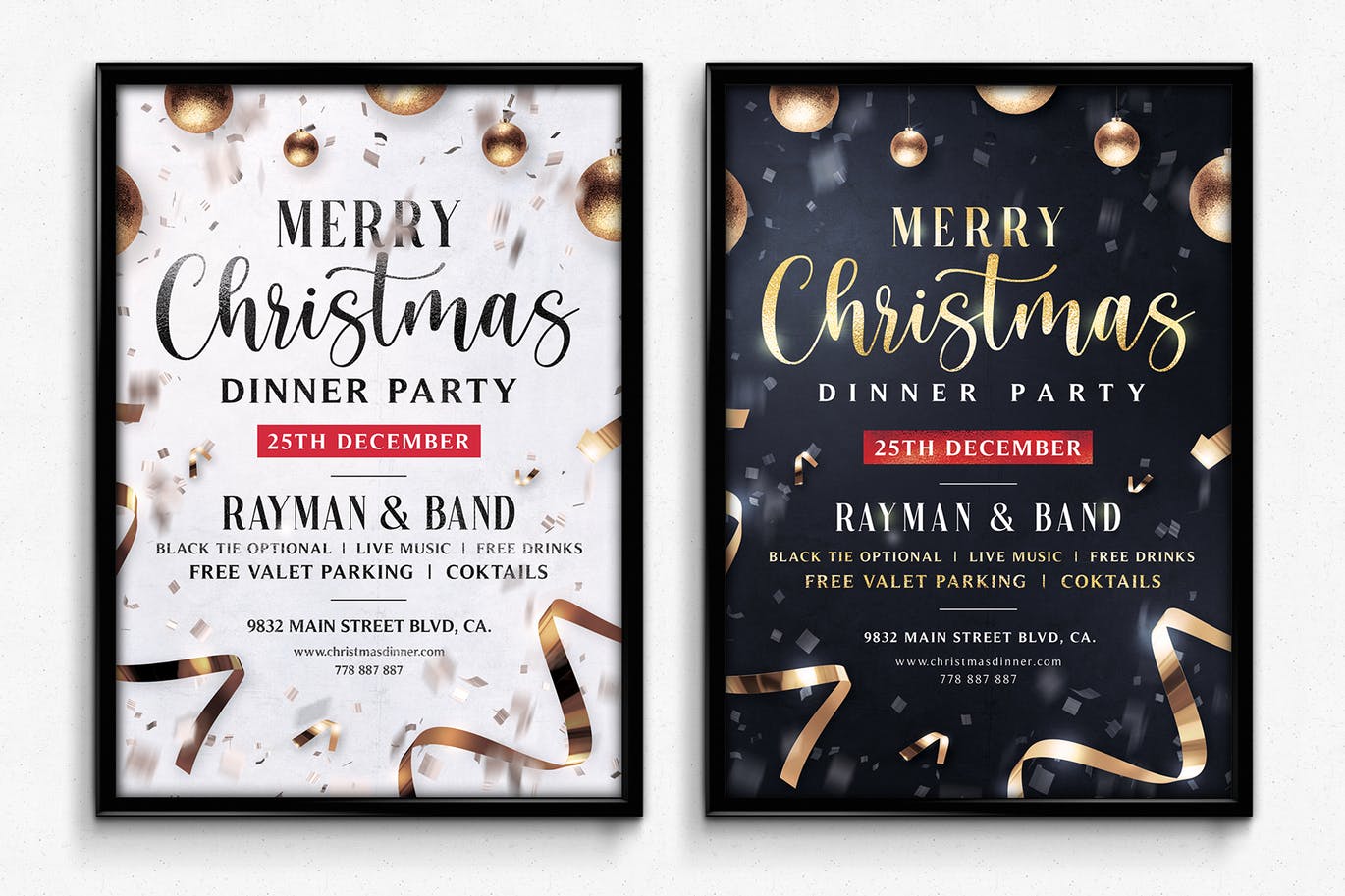 时尚高端好用的高品质新年圣诞节海报DM宣传单设计模板