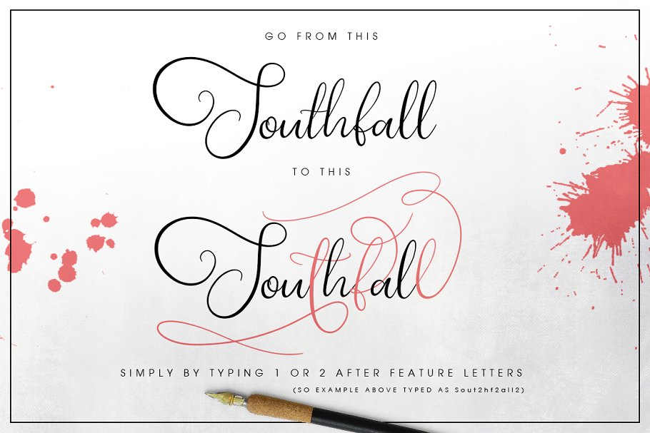 草书签名字体 Southfall Script Font