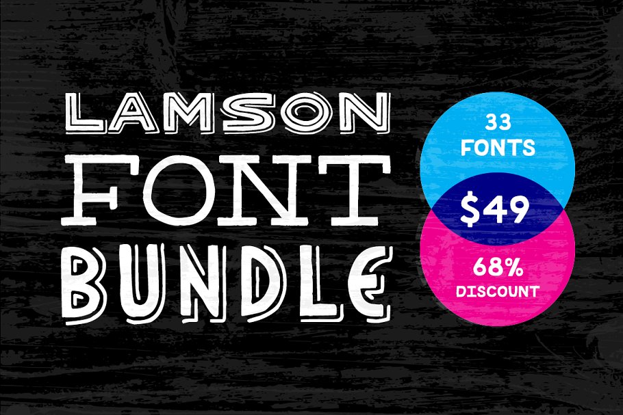 复古个性设计字体 Lamson 33 Font Bundle