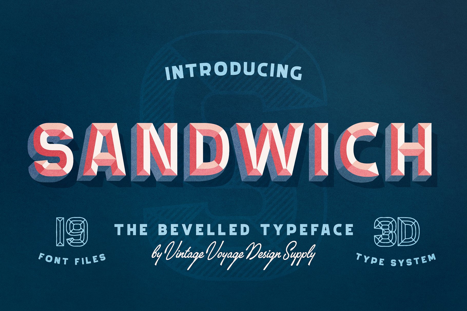 复古厚实设计字体 Sandwich  -50%  Bevel