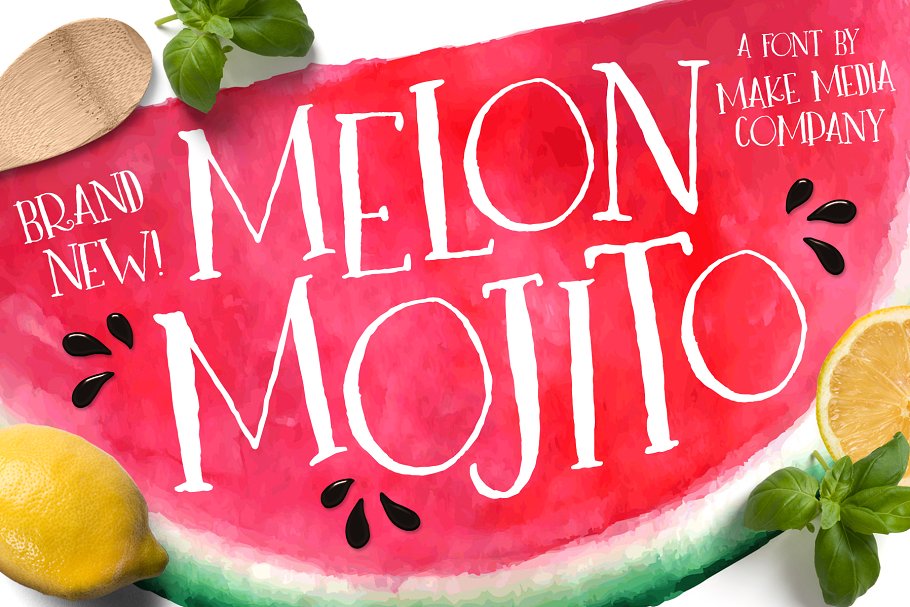 趣味设计字体 Melon Mojito Font   Vec