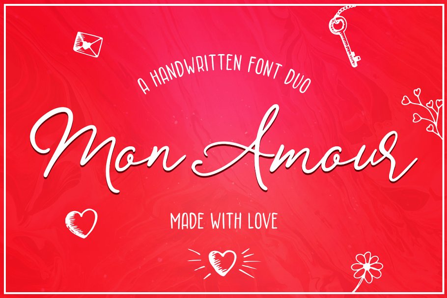 手写设计字体 Mon Amour – Font Duo