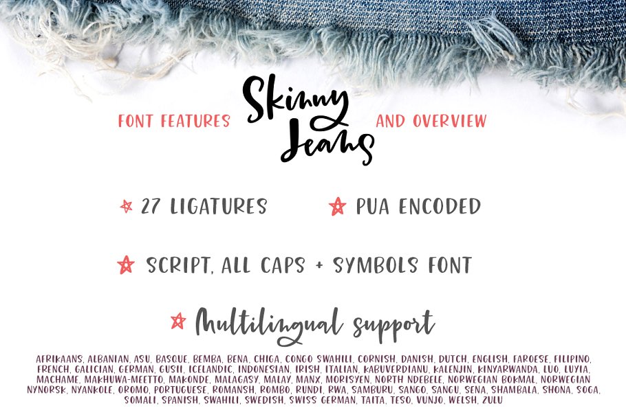 手写个性字体 Skinny Jeans A Font Tri