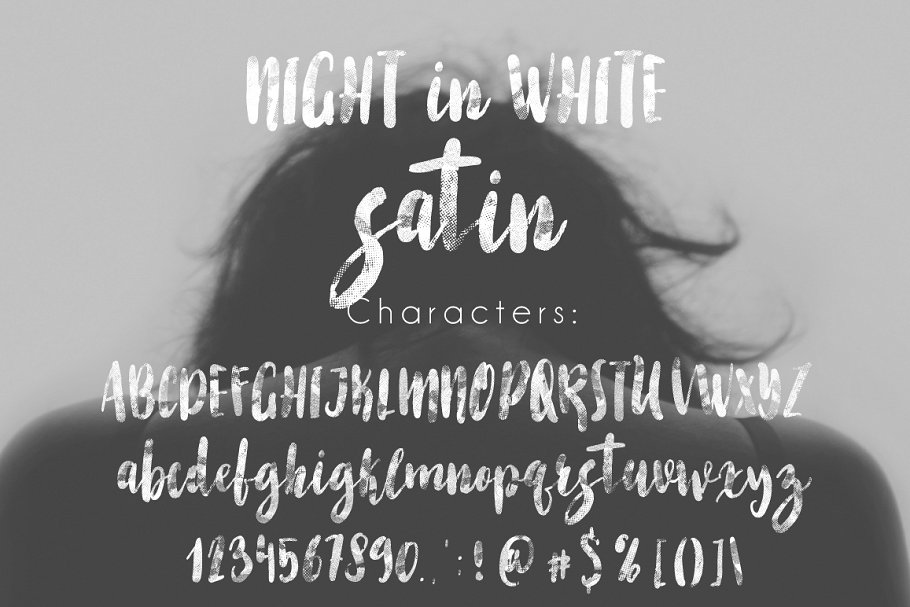 手写笔刷设计字体 Night in White Satin