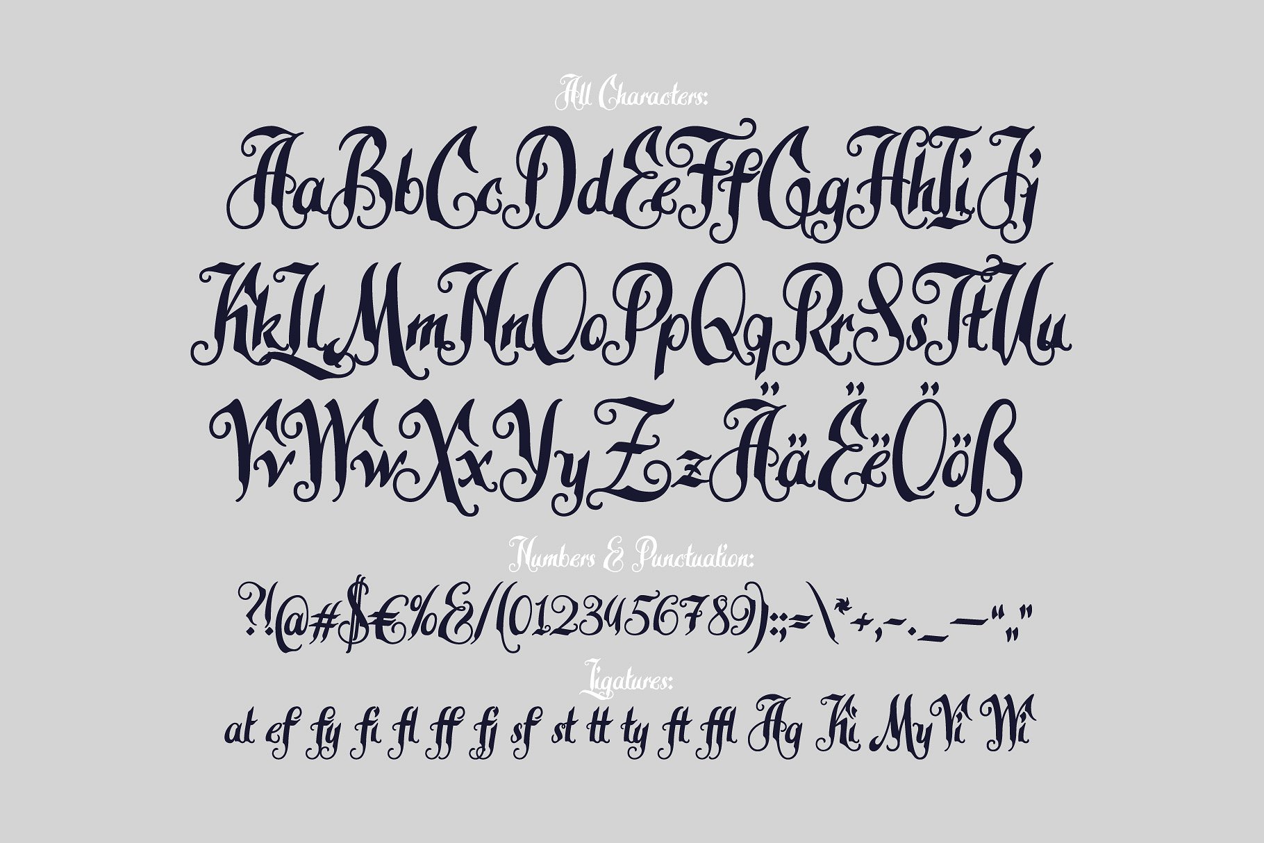 复古个性字体 Calligraphic script Lat