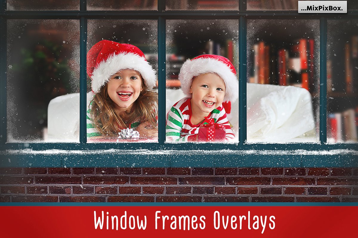 冬季圣诞照片窗框叠层素材合集