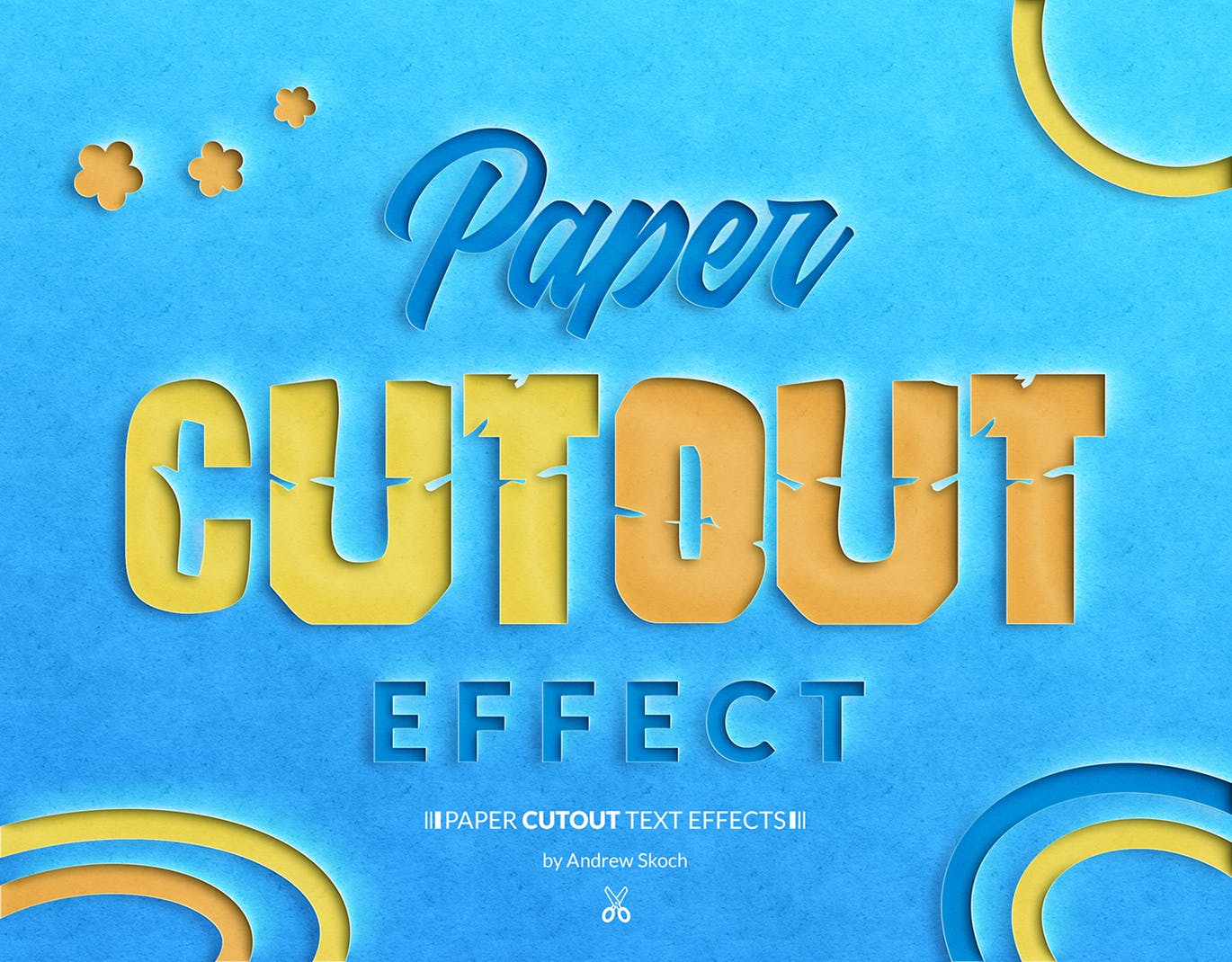 纸张镂空效果的字体设计图层样式下载