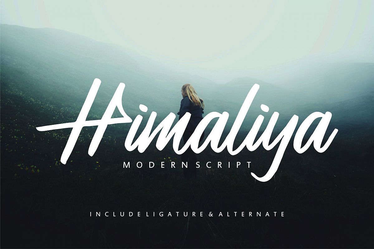 适合婚礼的精美手写英文字体 Himaliya Script