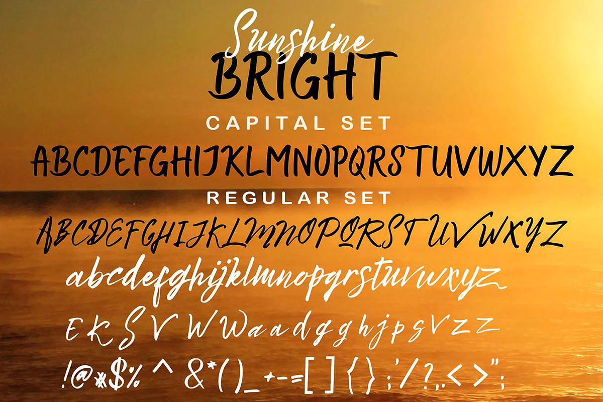 阳光欢快的英文手写字体 Bright Sunshine Fo