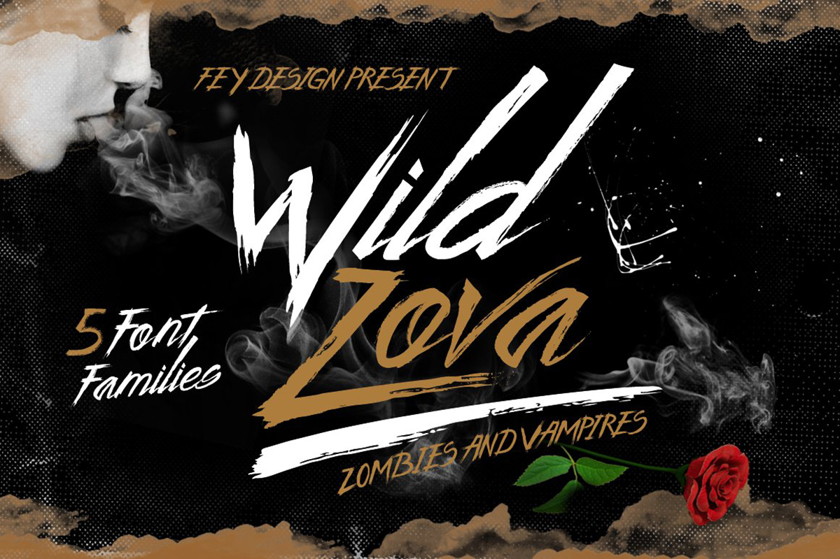 笔触凌乱锋利的英文手写字体 Wild Zofa Grunge