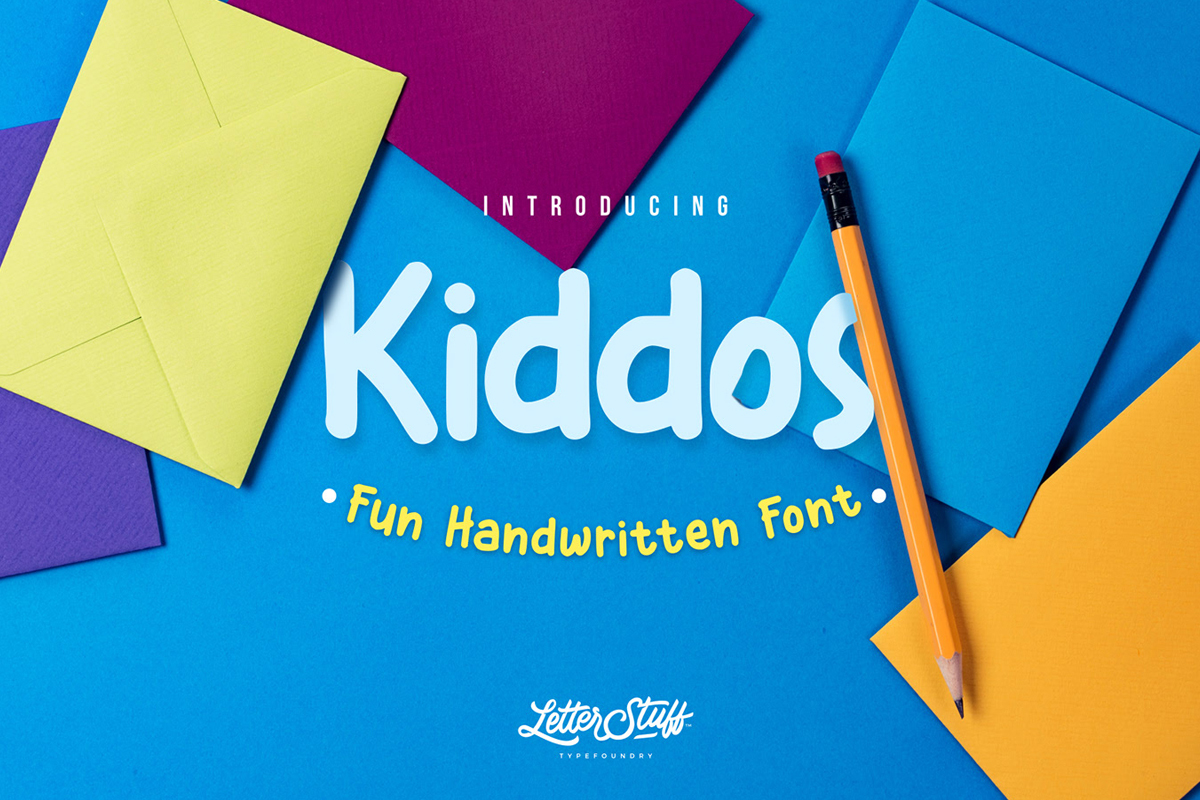 干净有趣的可爱英文字体 Kiddos Fun Handwri