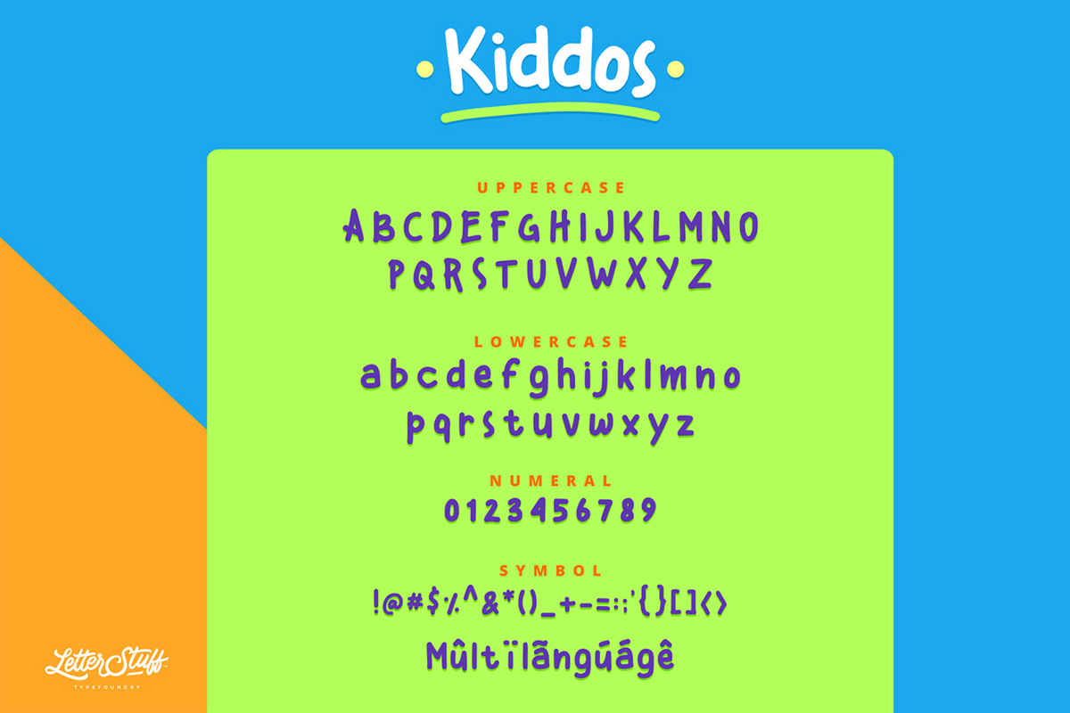 干净有趣的可爱英文字体 Kiddos Fun Handwri