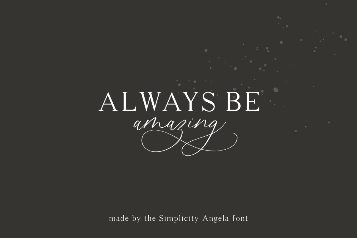 优雅的现代书法英文字体 Simplicity Angela