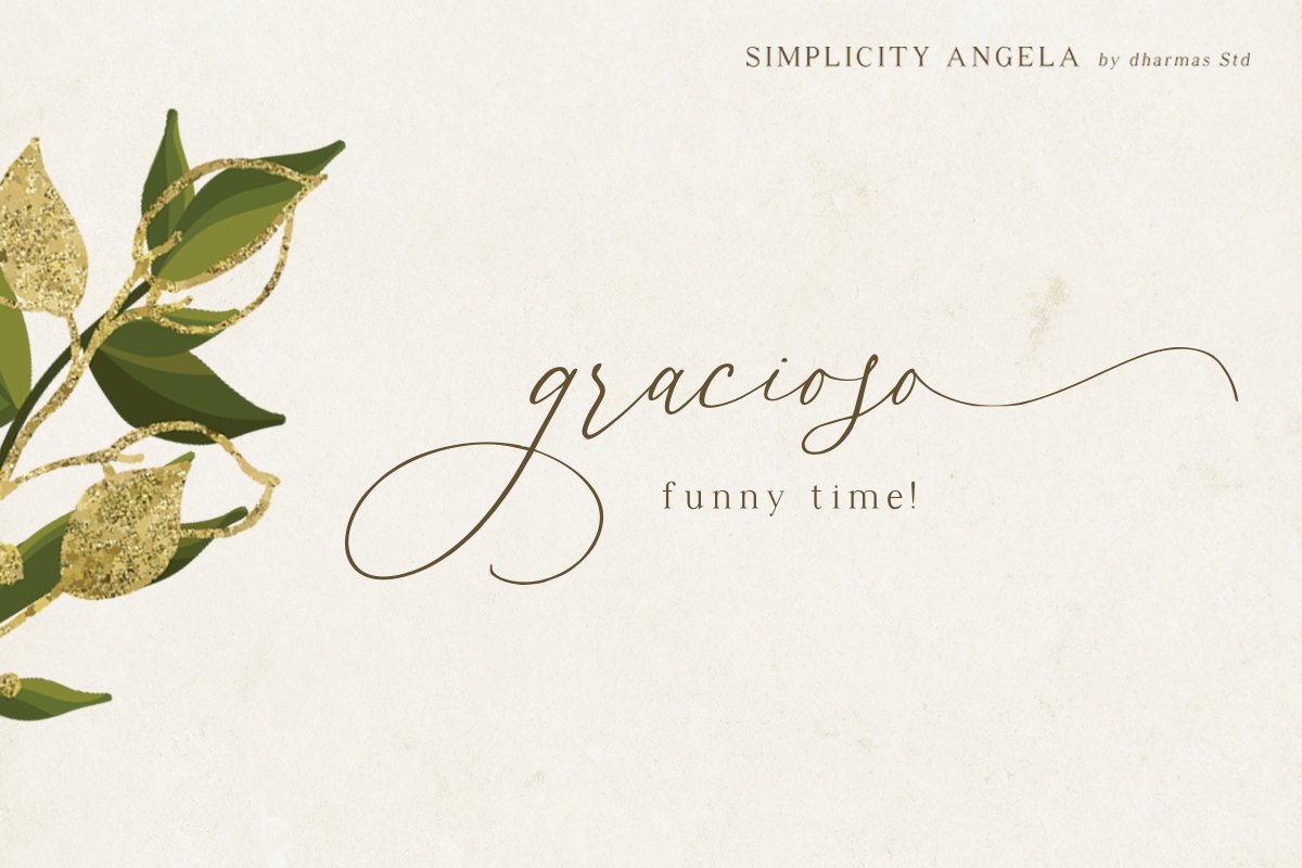 优雅的现代书法英文字体 Simplicity Angela