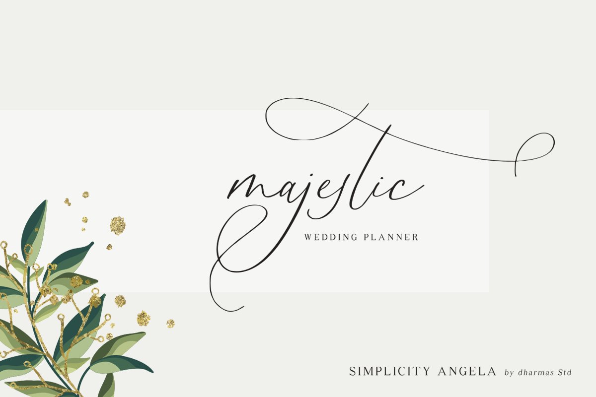 优雅的现代书法英文字体 Simplicity Angela