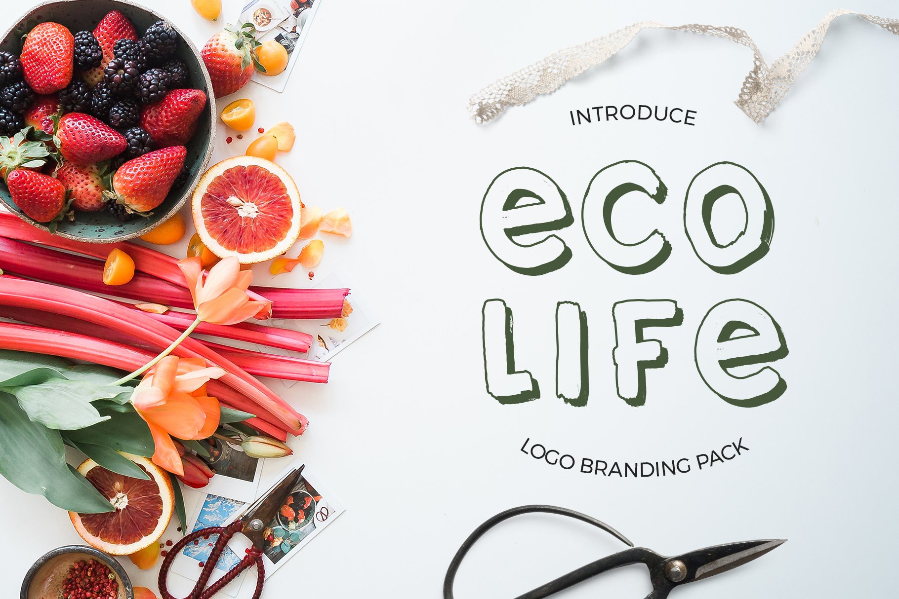 绿色有机生态手绘LOGO模板合辑包 Eco life - l