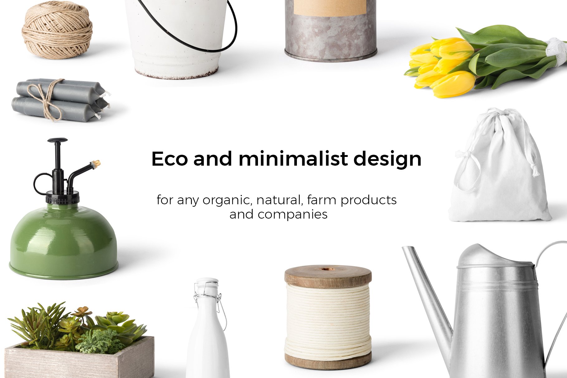 绿色有机生态手绘LOGO模板合辑包 Eco life - l