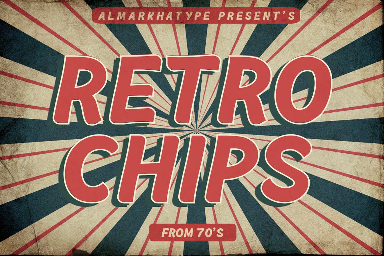 超具复古气息的经典英文字体 Retrochips - Dis