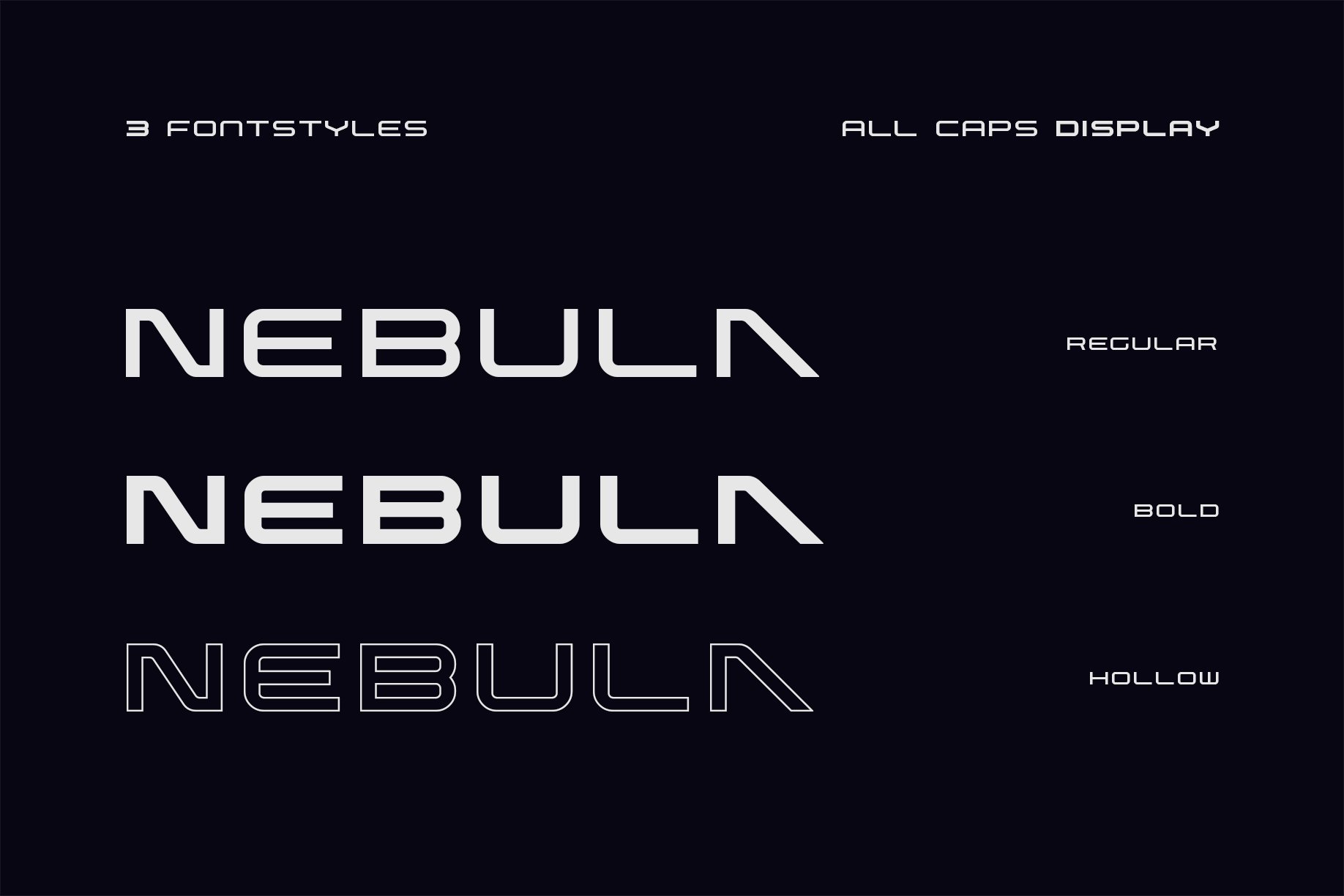 未来派极简主义科幻电影特色英文字体 Nebula Font