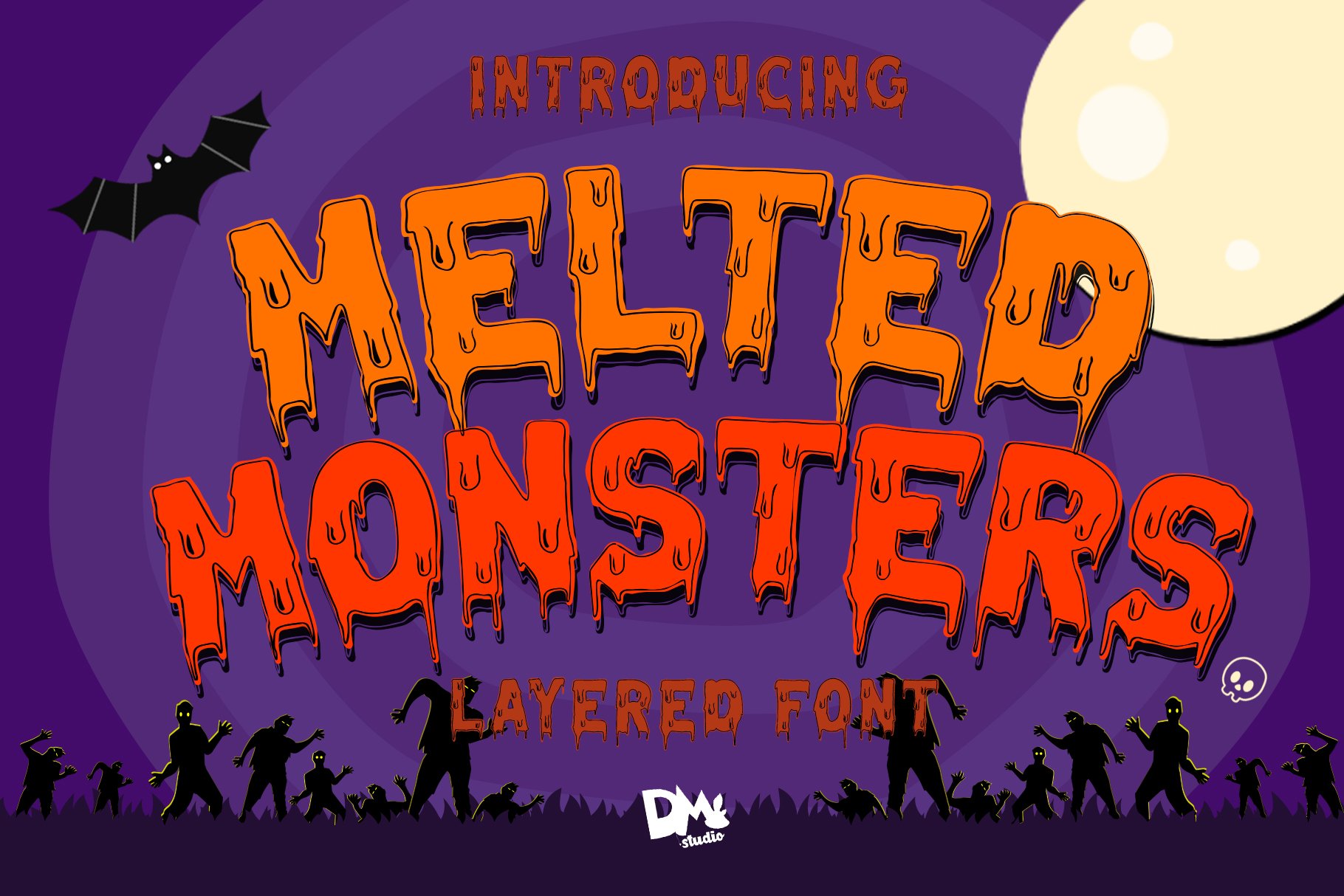 万圣节恐怖英文字体 Melted Monster - Hal