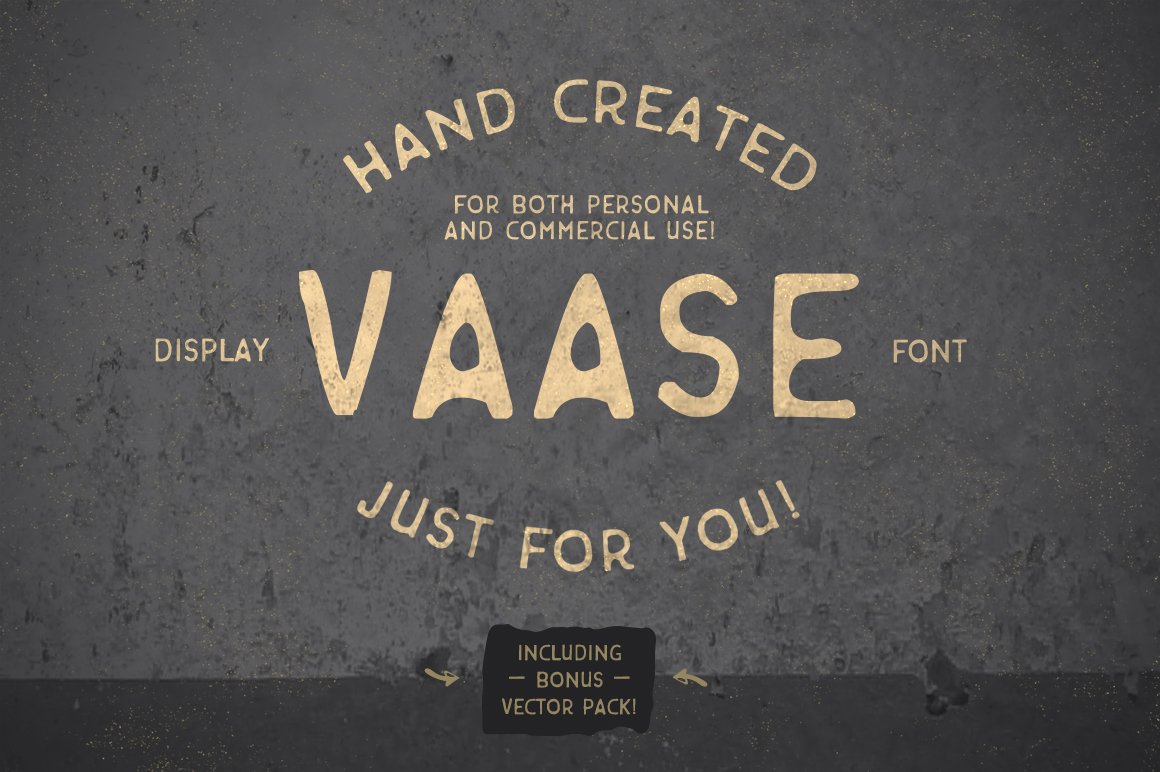 手绘粗体英文字体 Vaase + Bonus! Free e