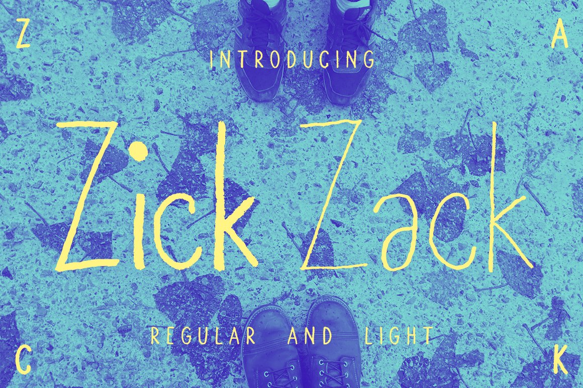 适合儿童产品浅色的手写英文字体 Zick Zack Cond