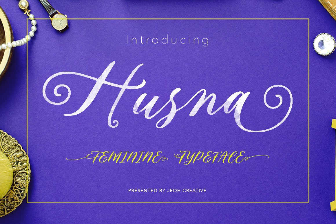 浪漫的女性化手写英文字体 Husna Script Femi