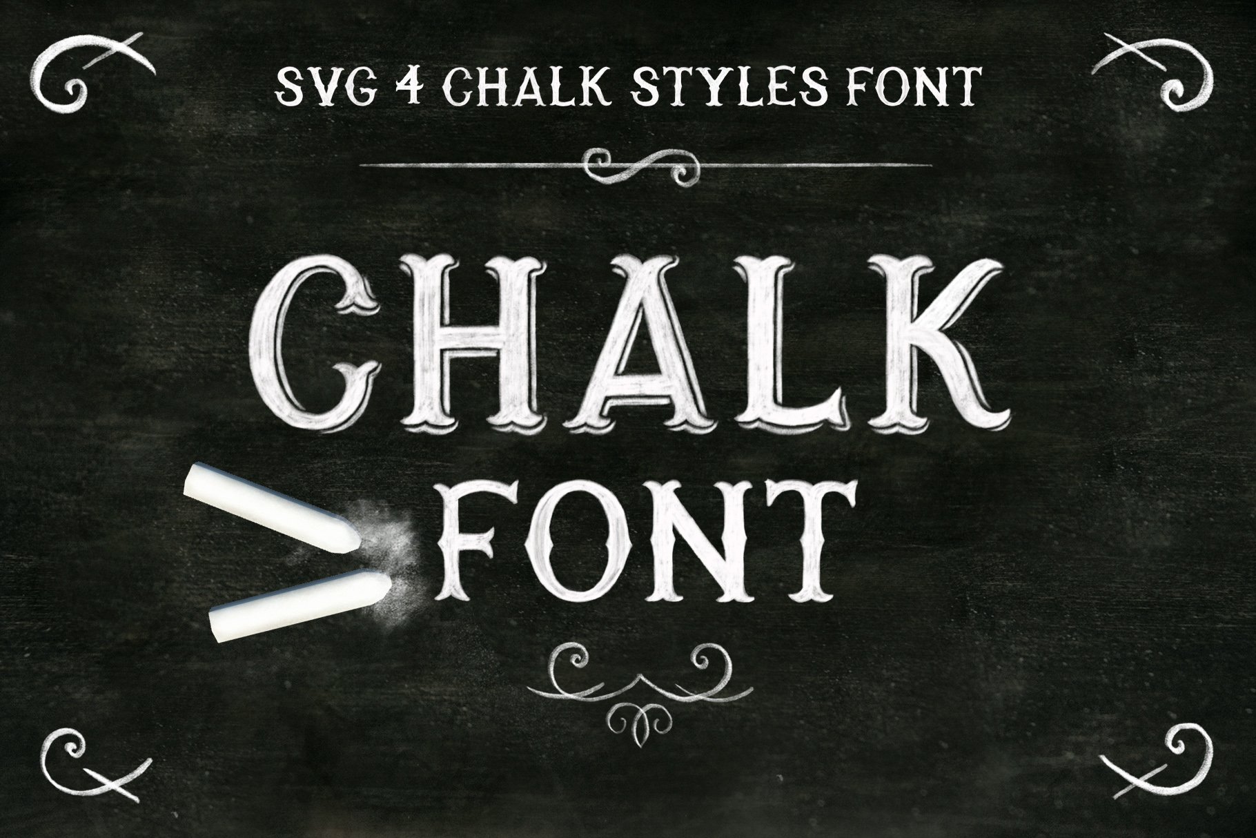 带有高清粉笔纹理的手写英文字体 Chalk SVG font