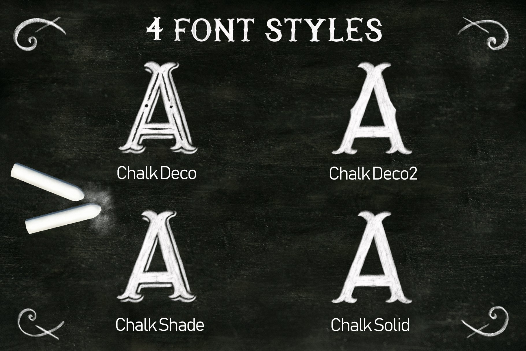 带有高清粉笔纹理的手写英文字体 Chalk SVG font