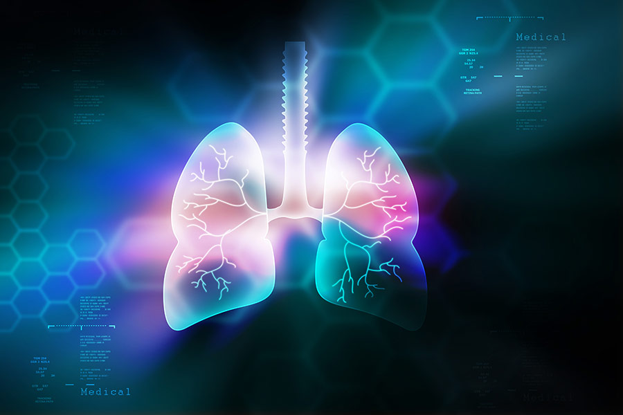 高科技感人体肺部呼吸道系统光感刨面图2
