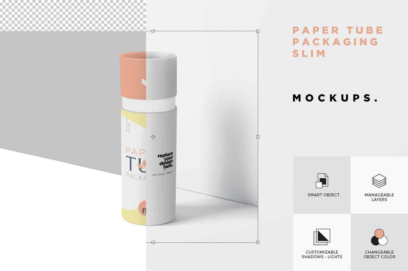 纸管包装外观设计效果图样机模板 Paper Tube Pac