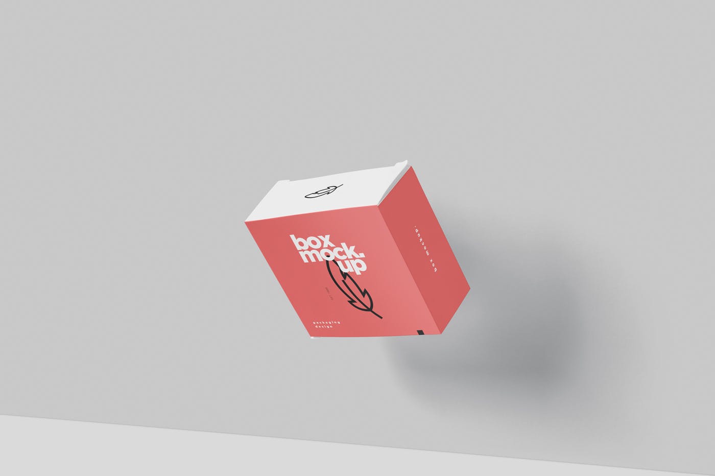 扁平方形包装盒外观设计效果图样机 Box Mockup –