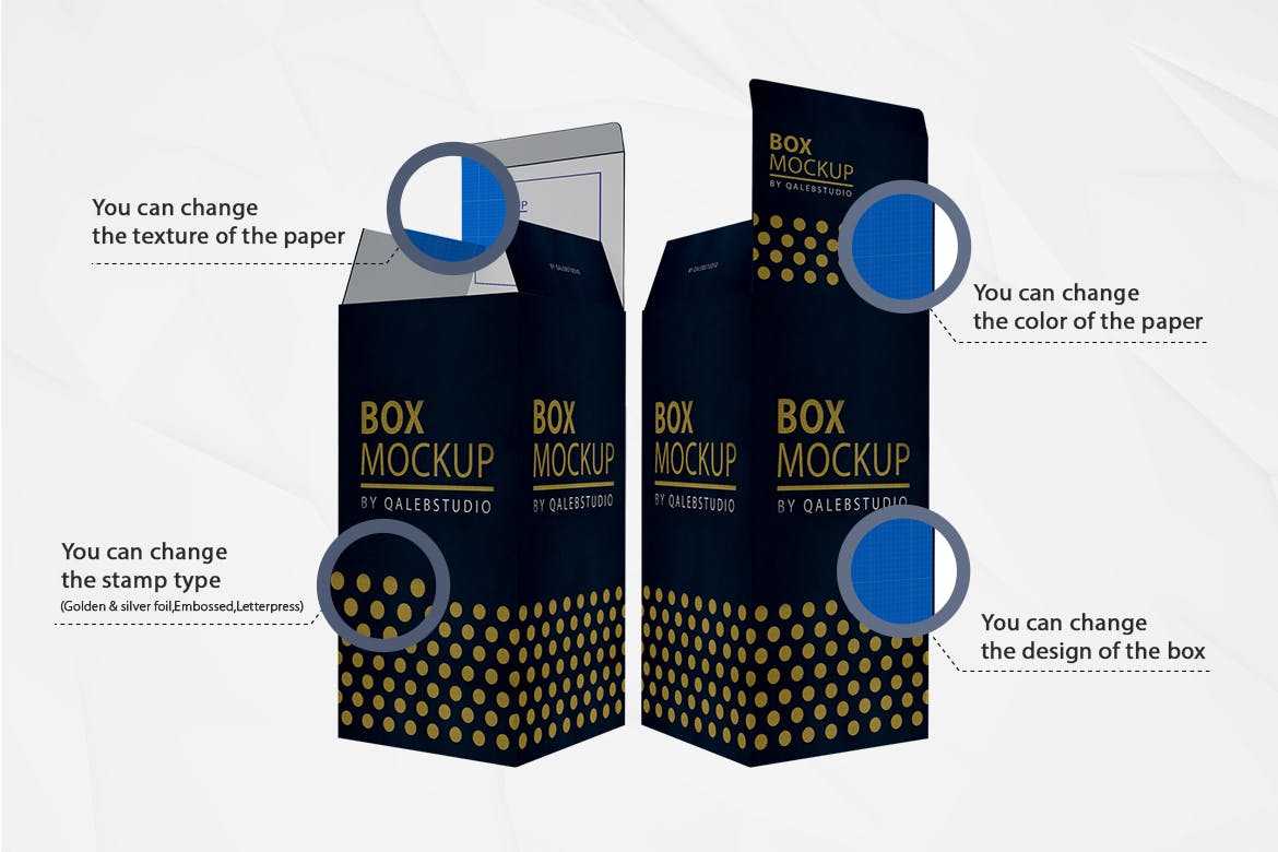 矩形包装盒外观设计效果图样机套装 Rectangle Box