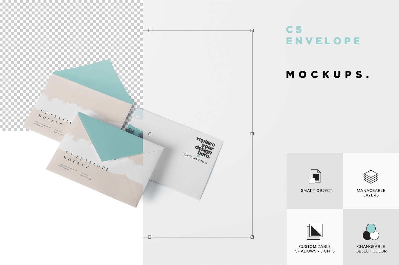 C5规格企业信封设计效果图样机 Envelope C5 Mo