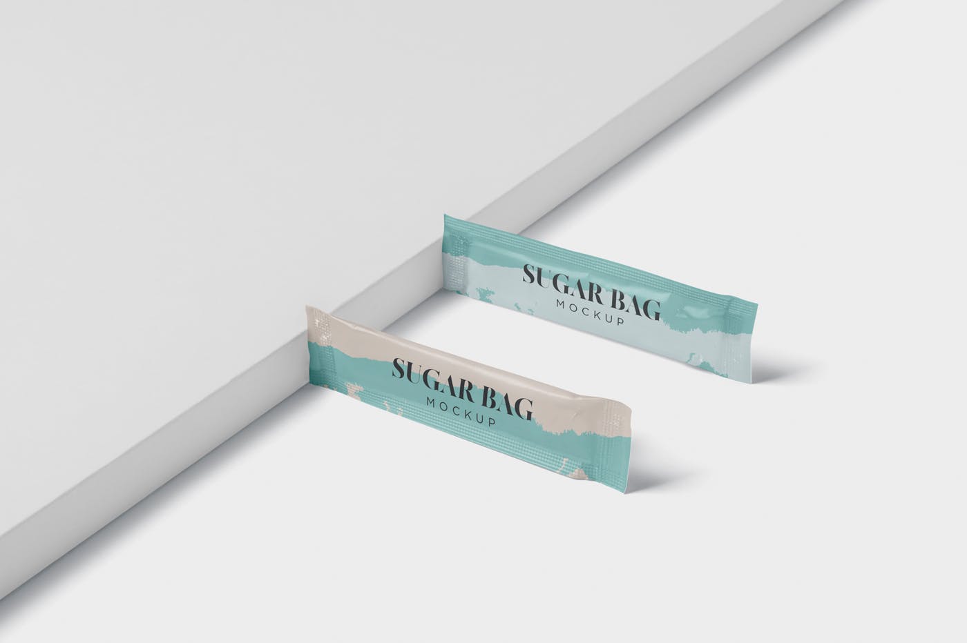 白砂糖长条包装纸袋外观设计图样机 Sugar Bag Moc