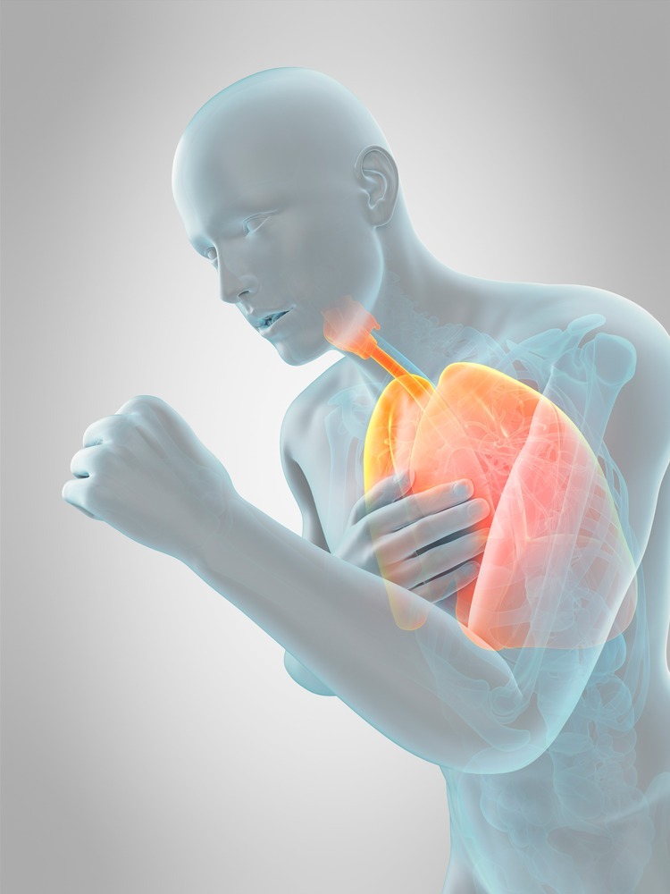 人体咳嗽胸前肺部发炎感染脏器透视图片