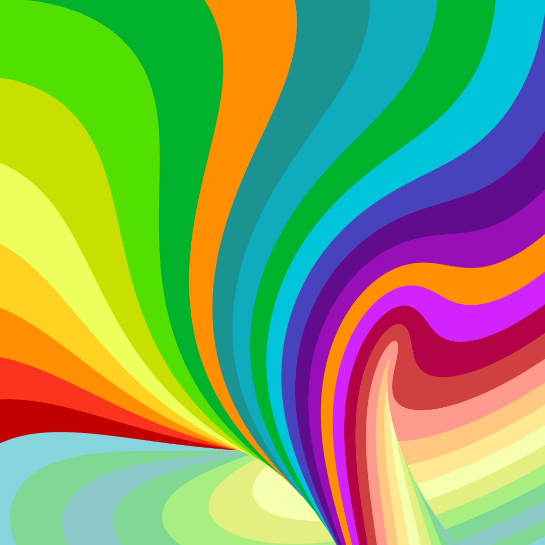 创意抽象几何彩虹波浪矢量高清背景