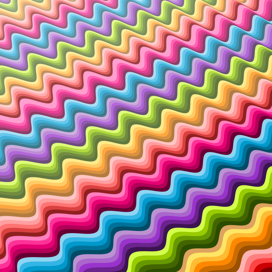 创意凹凸彩虹色大波浪线条矢量背景