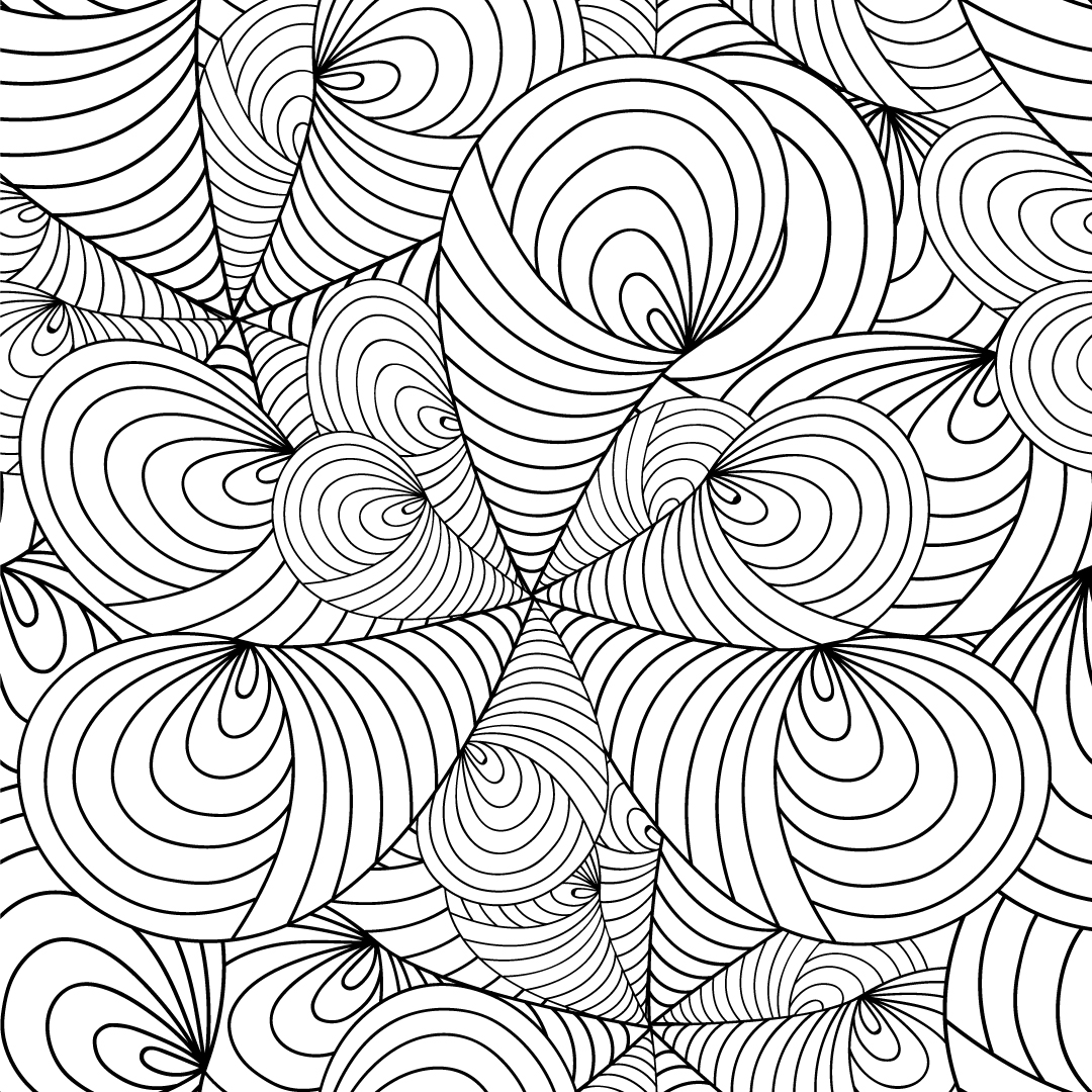 抽象几何概念螺旋号角单线单色纹理