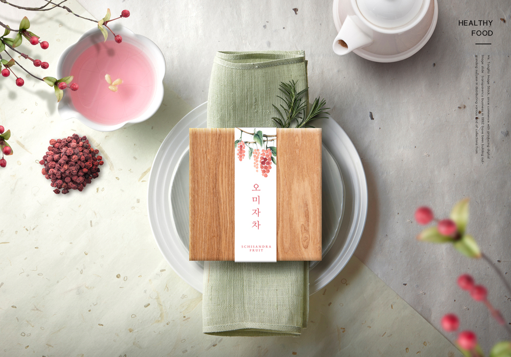 中式传统下午茶果茶葡萄汁包装展示