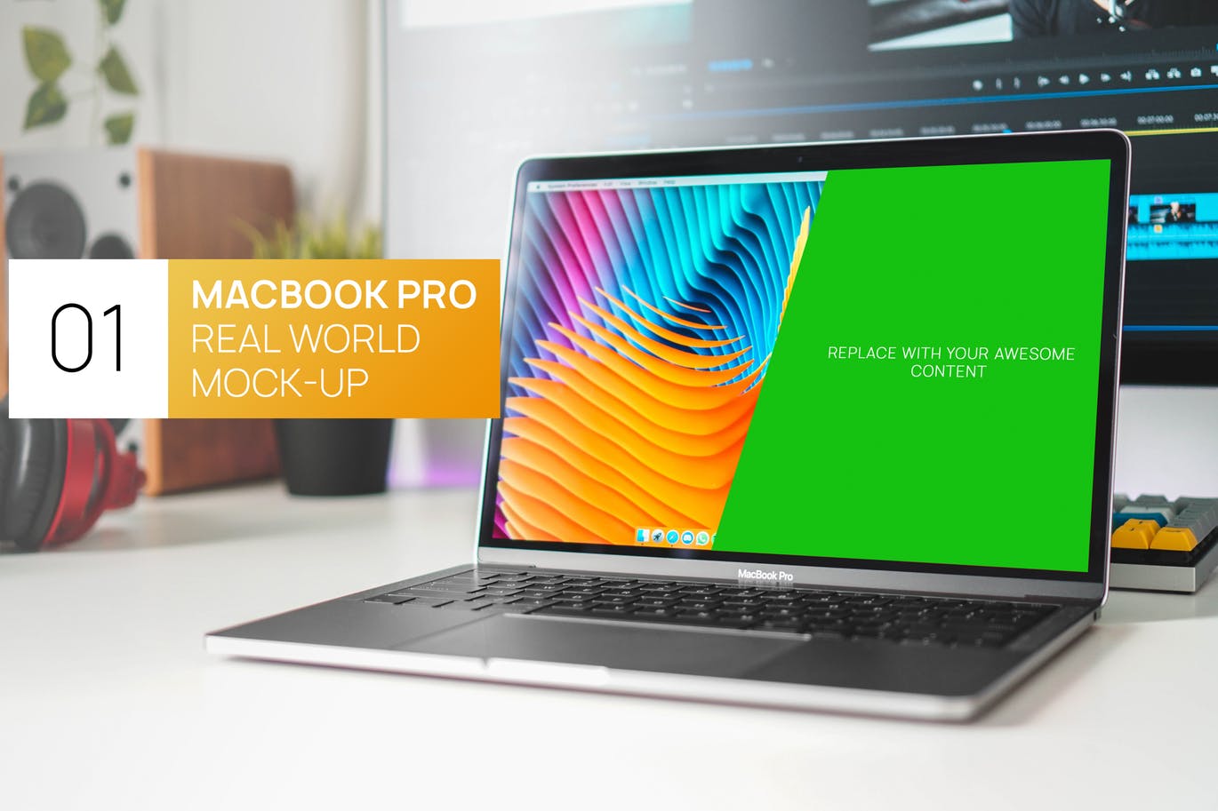 新的MacBook Pro真实世界模拟UI样机展示模型