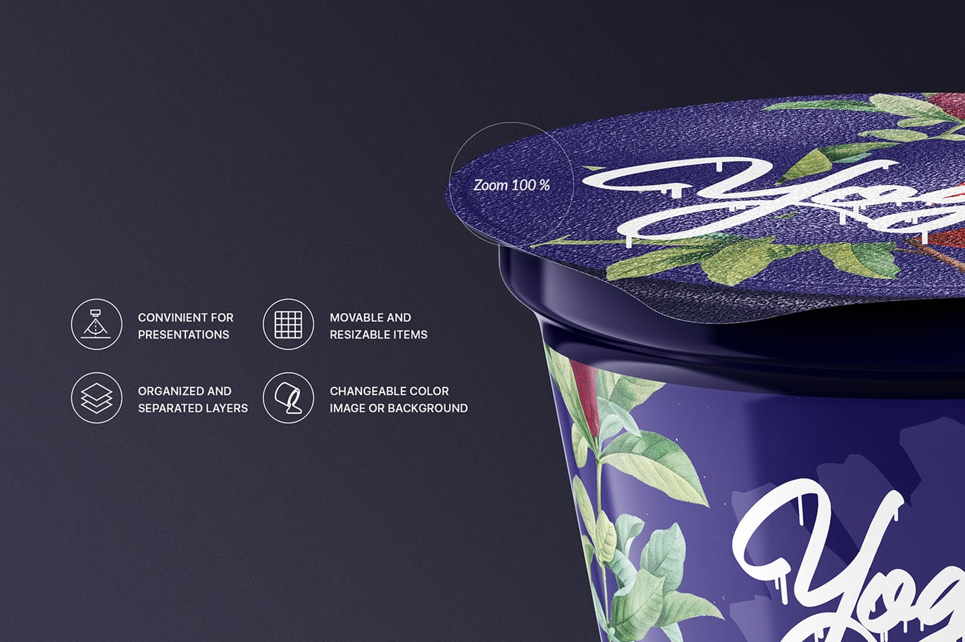 逼真质感的高品质时尚高端酸奶包装设计VI样机展示模型