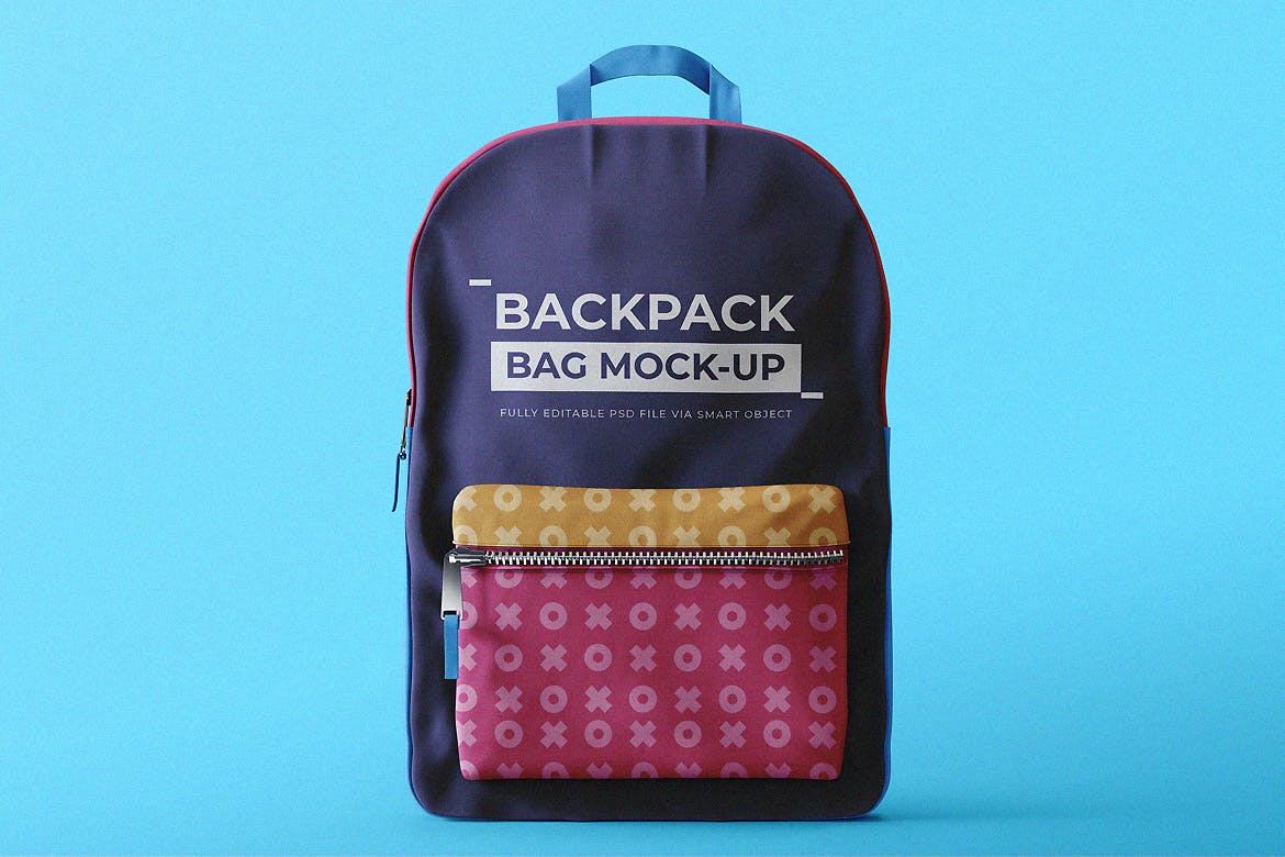 少见稀有的书包背包设计VI样机展示模型mockups