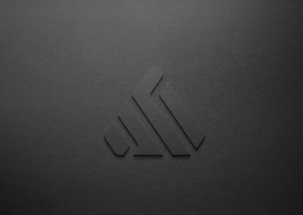 黑色的纸压Logo样机
