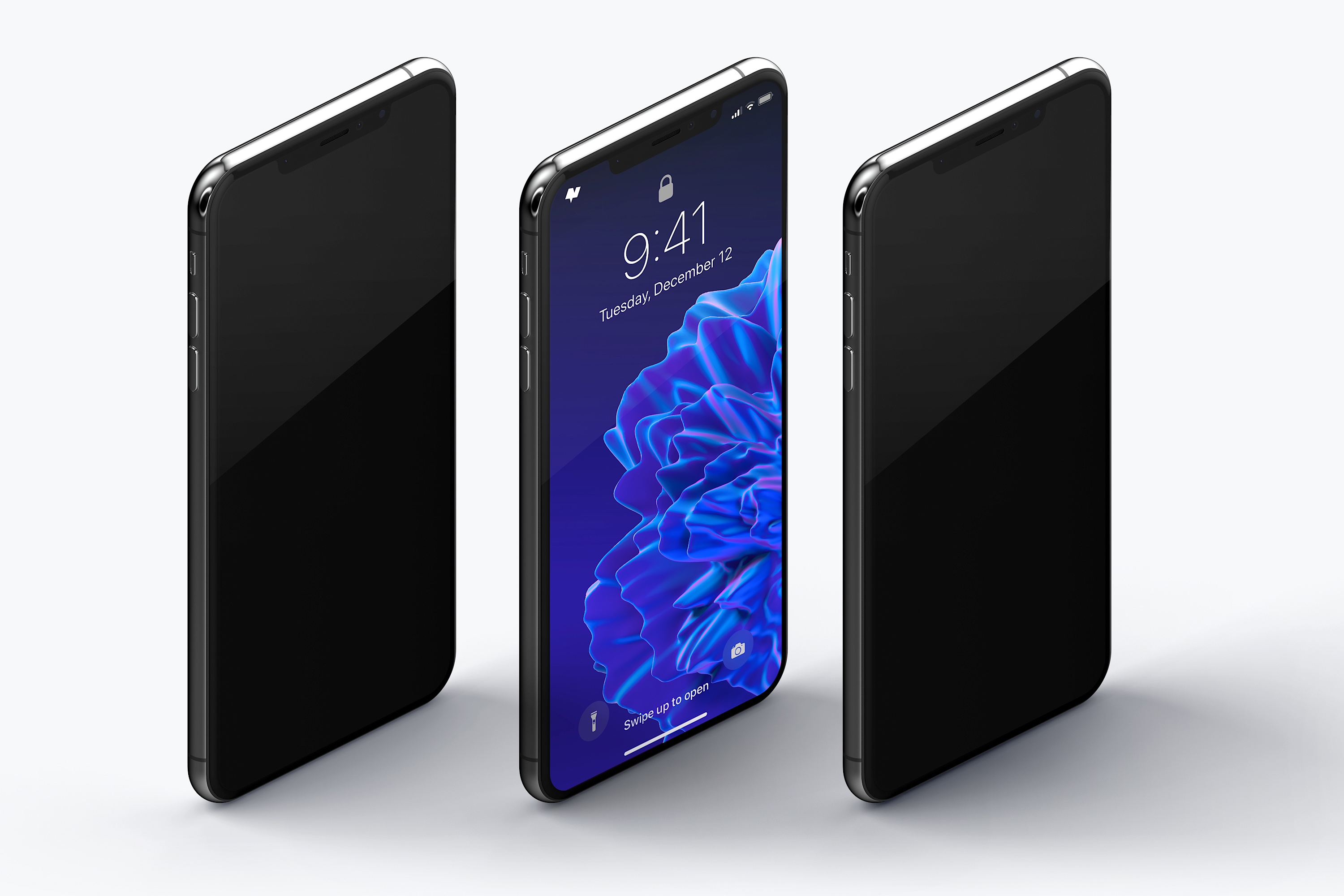 手机样机水彩 iPhone XS Max Mockup, I